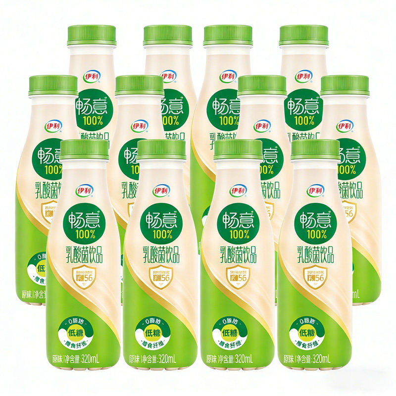 5月新畅意100%原味乳酸菌饮料320ml12瓶0脂低糖含乳酸奶饮品