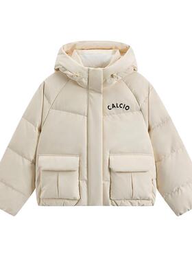 Kappa卡帕女装2026春季新款简约加厚保暖防风连帽羽绒服K0G22YY02