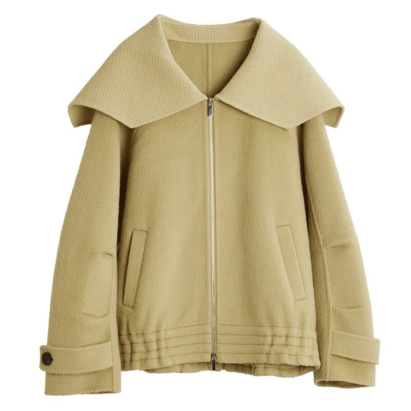 【100%绵羊毛】ELLE 短款气质毛呢外套女2025冬装新款双