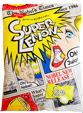 日本nobel诺贝尔超酸柠檬糖尖叫年货节糖果 superlemon变态爆酸糖