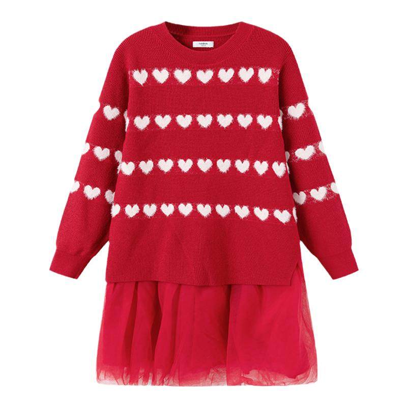 巴拉巴拉女童连衣裙中大童公主裙儿童红色网纱裙秋冬装新款童装潮,童装/婴儿装/亲子装,连衣裙,淘宝优惠券,粉丝福利购,淘宝优惠卷