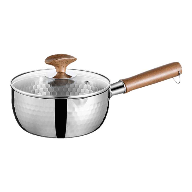 316不锈钢雪平锅0涂层奶锅辅食锅电磁炉燃气灶通用家用泡面锅汤锅