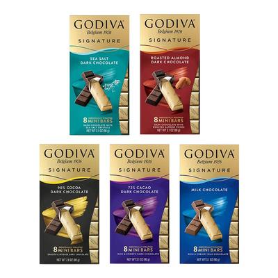 godiva歌帝梵巧克力8条黑巧克力健身运动休闲零食糖果黑巧下午茶