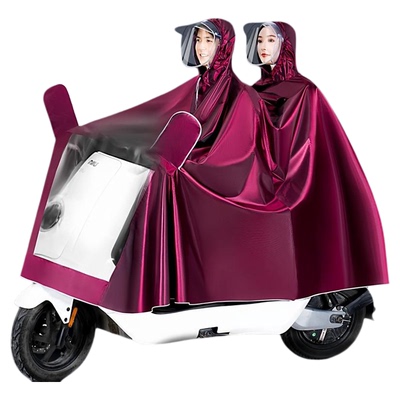 莫兰迪电动车雨披加厚防暴雨