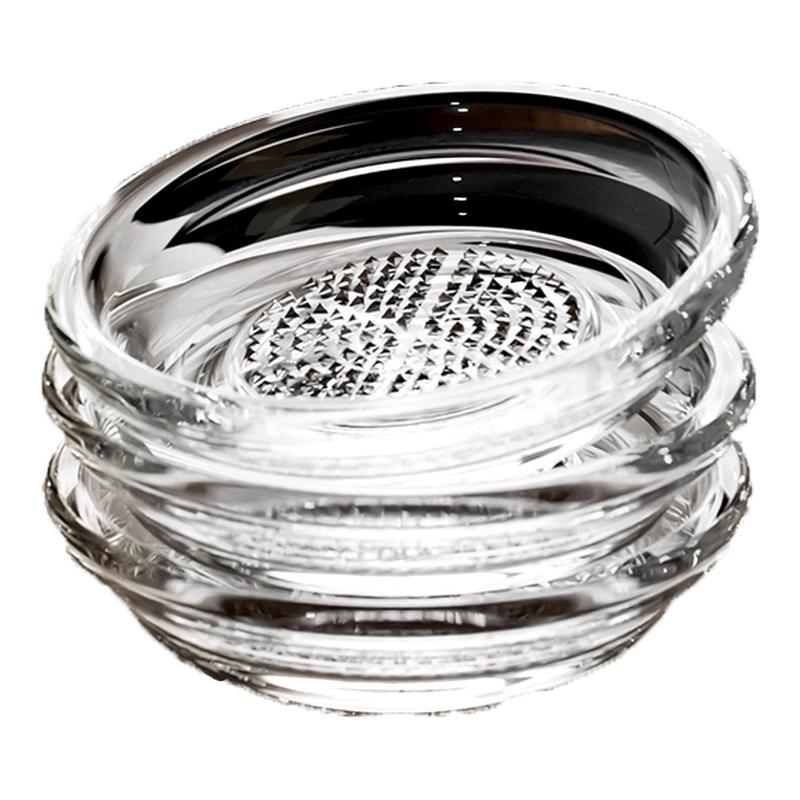 玻璃研磨蘸料碟吃蟹专用家用小菜蝶磨蒜器调味碟蒜泥神器磨泥器