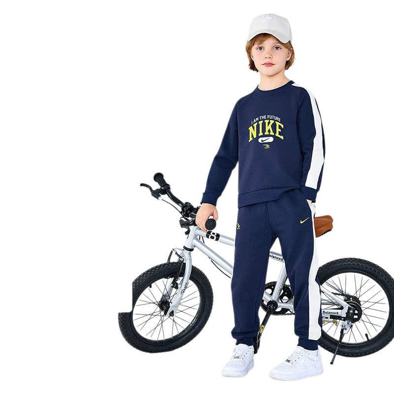 Nike 3brand儿童套装2026新款男女童卫衣长裤2件套运动装春秋款潮