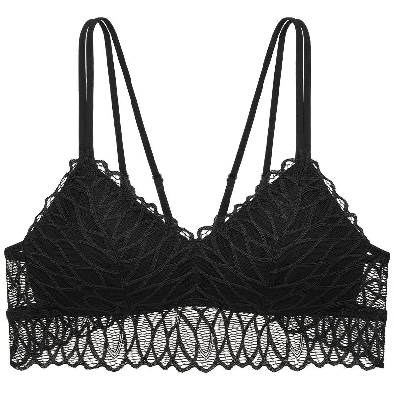 维密柔软秋叶蕾丝舒适薄款文胸