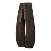 5cm FIVECM黑色解构休闲裤 男款 2025秋冬加绒加厚宽松弯刀裤 子