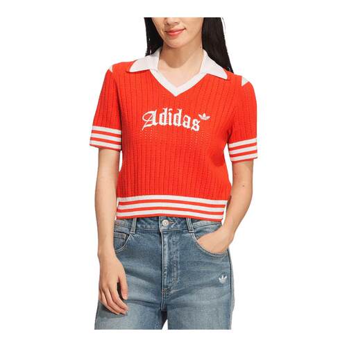 adidas阿迪达斯三叶草运动短袖POLO衫夏女修身针织运动衫 KT3048