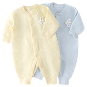 汤尼倍儿婴儿秋冬连体衣夹棉保暖初生宝宝哈衣爬服新生儿加厚衣服