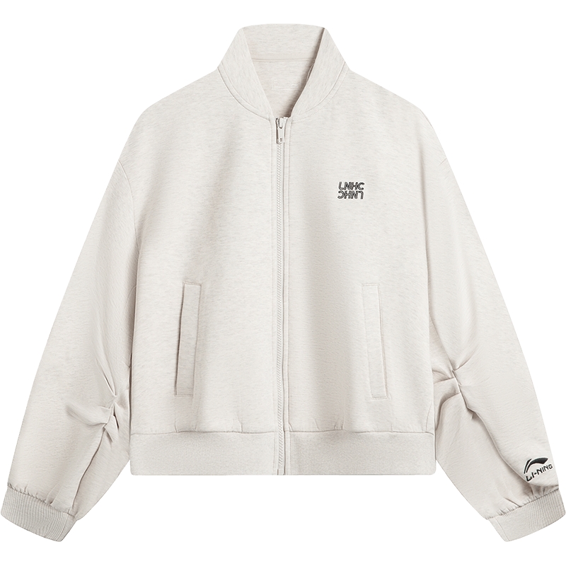 李宁棒球服女士冬季2025新款女装开衫拉链卫衣美式网球外套运动服