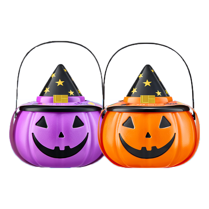 阿麦斯万圣节糖果南瓜灯4D爆浆果汁软糖儿童节庆礼物搞怪糖果礼盒