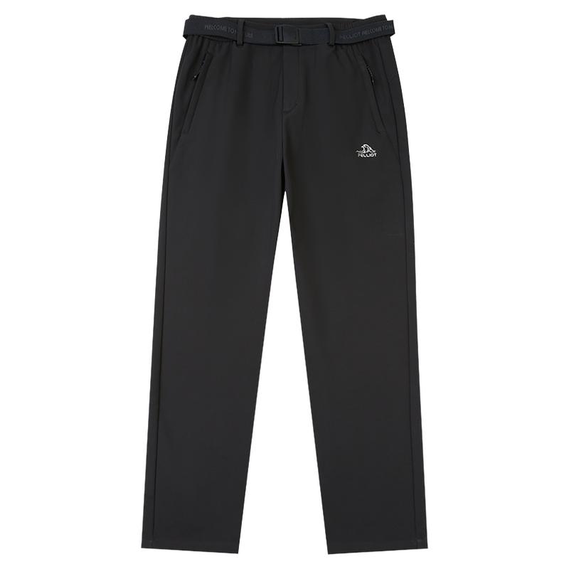 伯希和户外休闲软壳冲锋裤男加绒