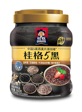 桂格5黑5红5白混合即食燕麦片860g*1罐装饱腹早餐懒人速食健康