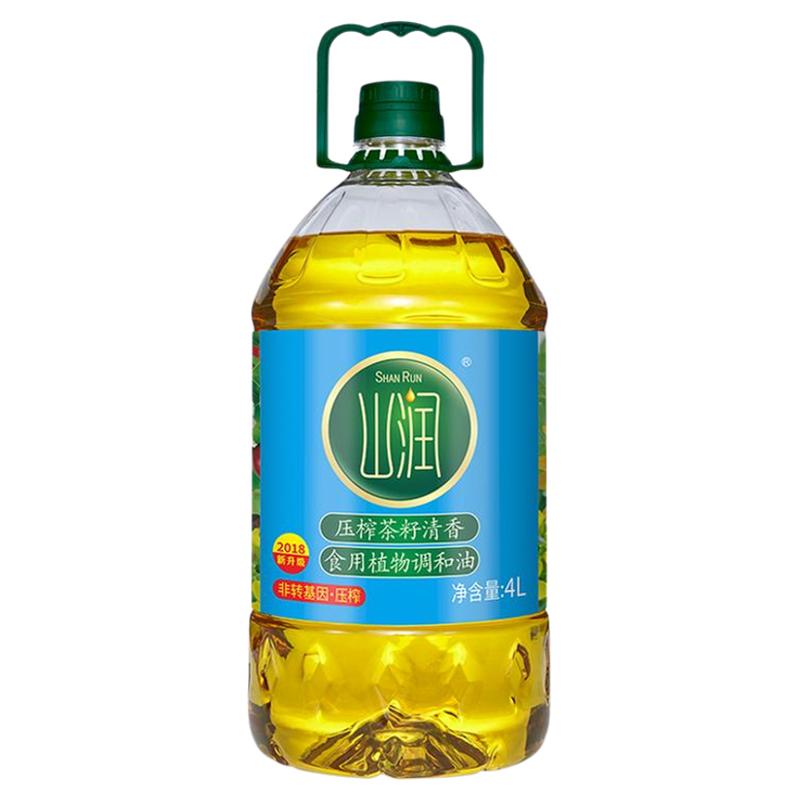 山润压榨茶籽清香食用调和油4L