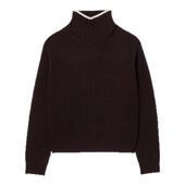 女装 季 末7折SANDRO2025秋冬新款 迪木尔风撞色领口高领针织毛衣