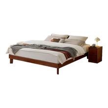 林氏家居官方中复古无床头全实木床1米5排骨架双人床新款林氏木业