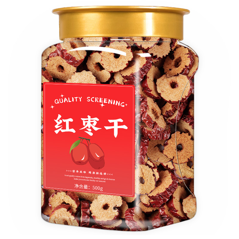 新货红枣片500g无核红枣干货大枣脆片圈泡茶泡水干吃新疆特产零食