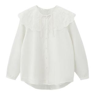 夏季 028HSA30 新品 田园风可拆卸娃娃领衬衫 1101 新中式 MOUSSY