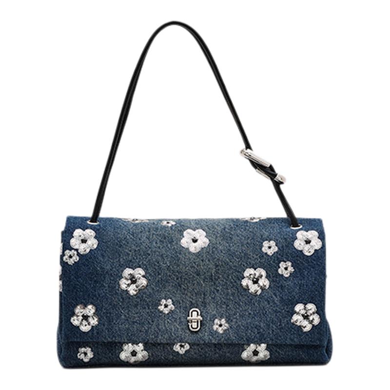 【季末折扣】MARC JACOBS/莫杰 DUAL大号丹宁牛仔小雏菊腋下包