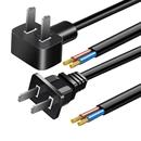 2插电源线带插头带线单插头0.5 0.75平两项两孔2芯二脚裸尾纯铜线