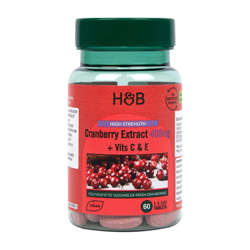 临期英国HB荷柏瑞蔓越莓精华片女士私密健康保养维生素CE60片