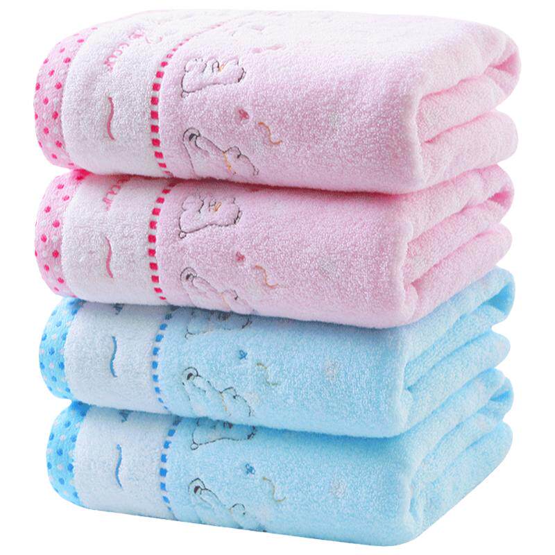金号纯棉浴巾无捻绣花大毛巾柔软吸水宝宝浴婴儿浴巾卡通正品儿童