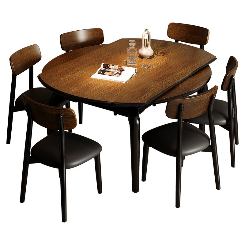 蓝色理想法式复古可伸缩实木餐桌餐桌椅组合伸缩圆桌小户型家用桌,住宅家具,岩板餐桌,淘宝优惠券,粉丝福利购,淘宝优惠卷