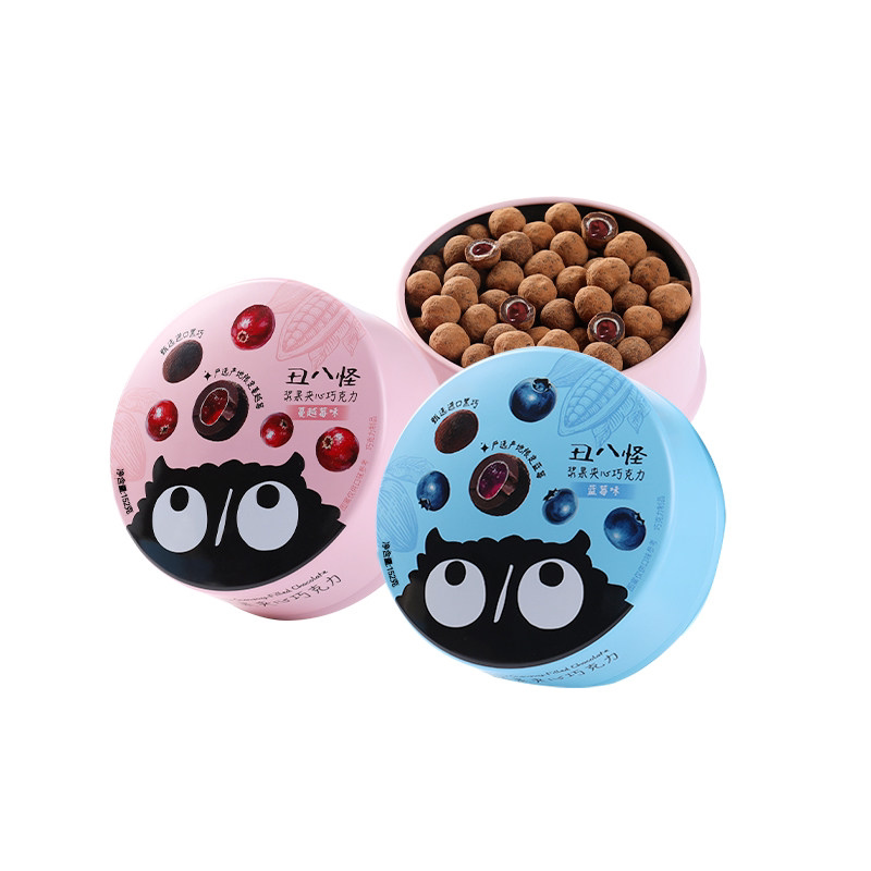 丑八怪浆果夹心巧克力纯可可脂蓝莓蔓越莓黑巧伴手礼糖果年货零食