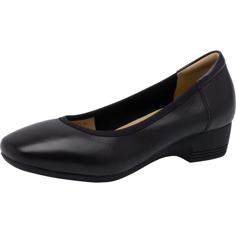 沙驰女鞋温柔风浅口通勤单鞋女皮鞋2026新款春夏季中老年妈妈鞋子