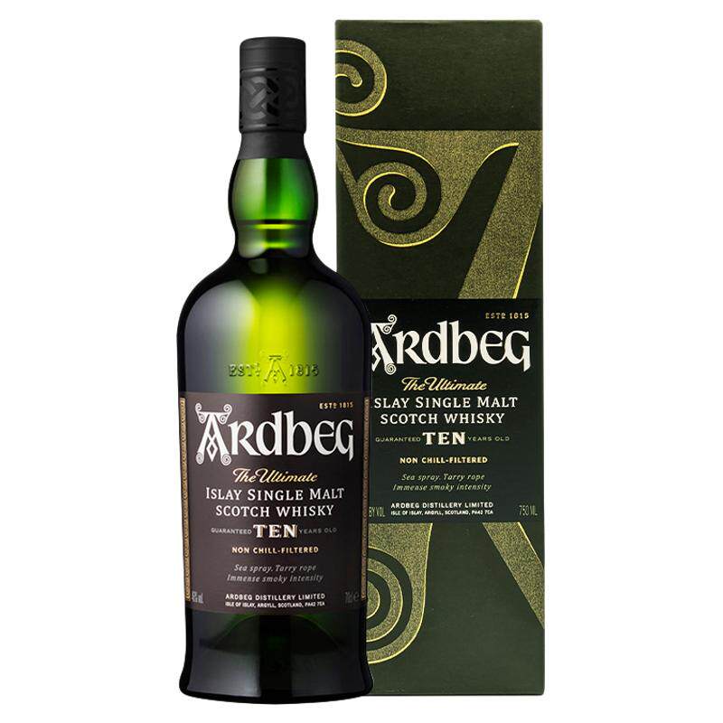 Ardbeg雅柏/阿贝10年700ml苏格兰单一麦芽威士忌海外原瓶进口洋酒