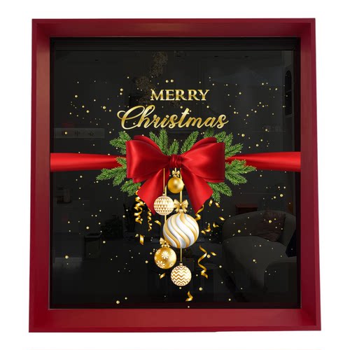 定制新年蝴蝶结玻璃静电贴纸