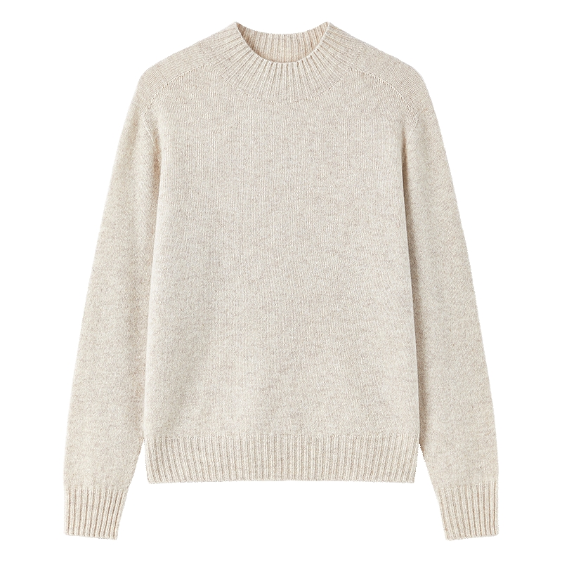 秋水伊人半高领设计毛针织衫女