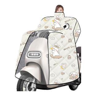 电动车斗篷款挡风被冬季加绒加厚新款护脖加大全包摩托车防寒保暖