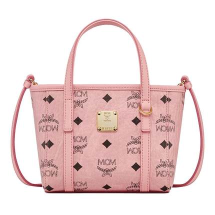 MCM TONI超迷你菜篮子桃花粉斜挎包手提包购物袋女包礼物
