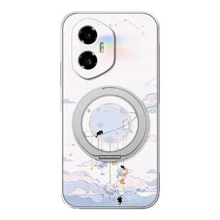 200 60se 100pro新款 power小羊皮女卡通可爱 90gt磁吸支架旋转80 旋转猫咪适用荣耀400手机壳华为300ultra