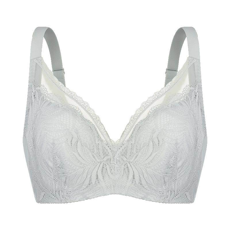 古今内衣女透气大胸显小软钢圈支撑收副乳防下垂蕾丝文胸罩