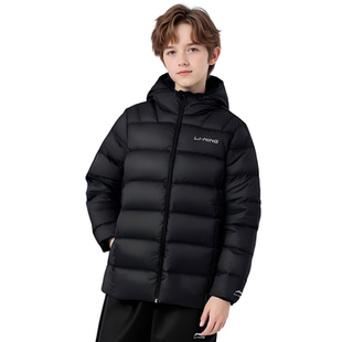 李宁男童女大童儿童排骨羽绒服2026男孩小学生青少年短款保暖外套