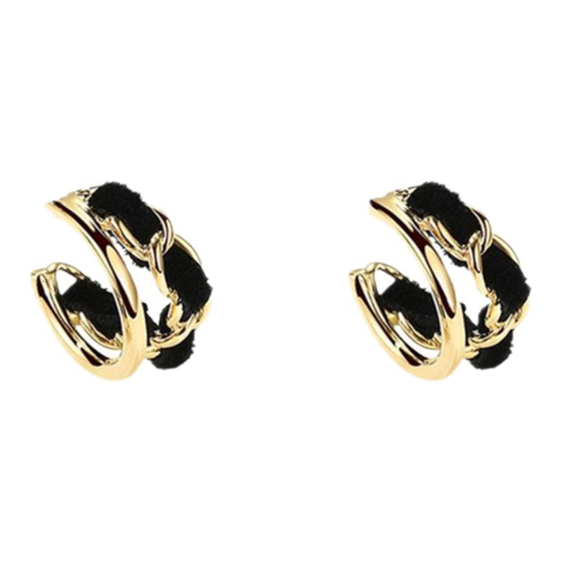 黑色简约C型蚊香盘耳夹