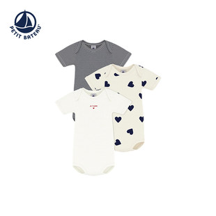 【2026春夏新品】法国Petitbateau小帆船童装宝宝爬服3件装A0FOJ