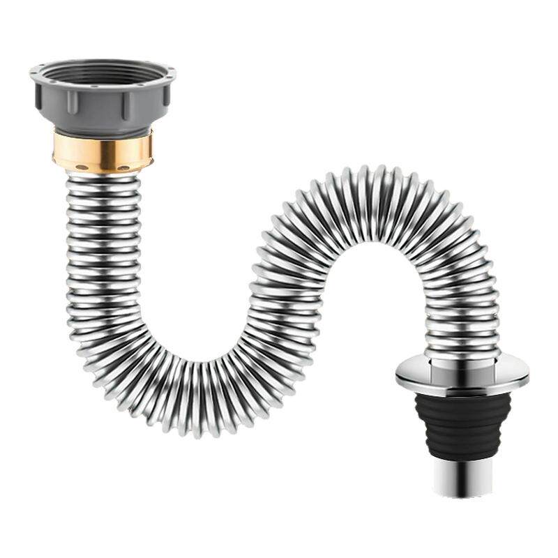 厨房洗菜盆下水管配件管道不锈钢排水管洗碗池水槽防臭神器全套装