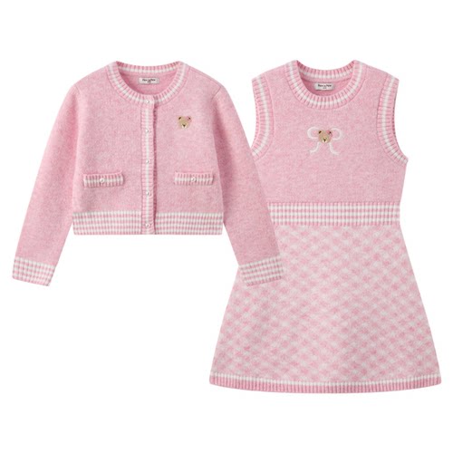 PawinPaw卡通小熊童装25年冬季新款女童毛织套装裙可爱甜美舒适