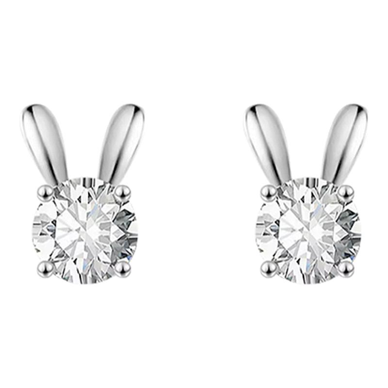 银色小兔耳钉女爆款高级感