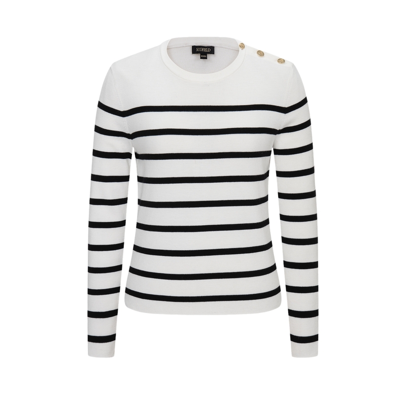 Scofield女装简约撞色条纹针织衫
