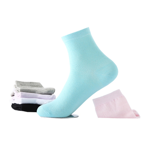 浪莎袜子女中筒袜黑色女士棉袜四季 纯棉长筒袜糖果色吸汗透气女袜