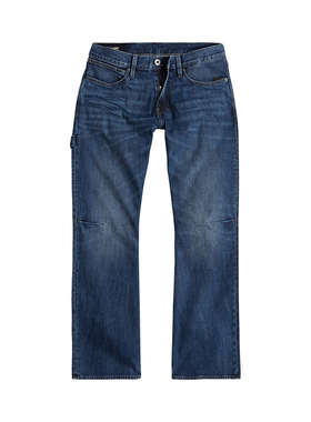 G-STAR RAW男士5口袋Lenny春秋季挺括微喇痞帅有型牛仔长裤D24467