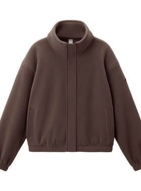 蕉下宽松万粒绒外套女初秋新款美拉德防风柔软摇粒绒中长款薄外套