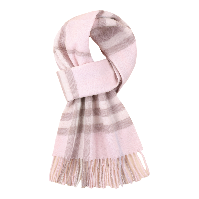 皮尔卡丹100%绵羊毛围巾女生冬季2025新款加厚保暖高档围脖送男友