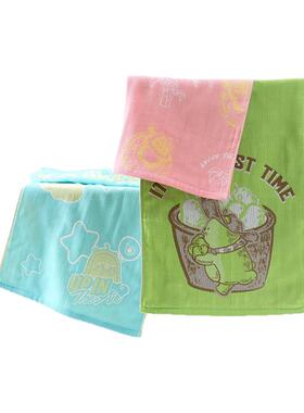 3条金号毛巾牛油果熊纯棉多层纱布宝宝童巾卡通洗脸洗手开学礼物