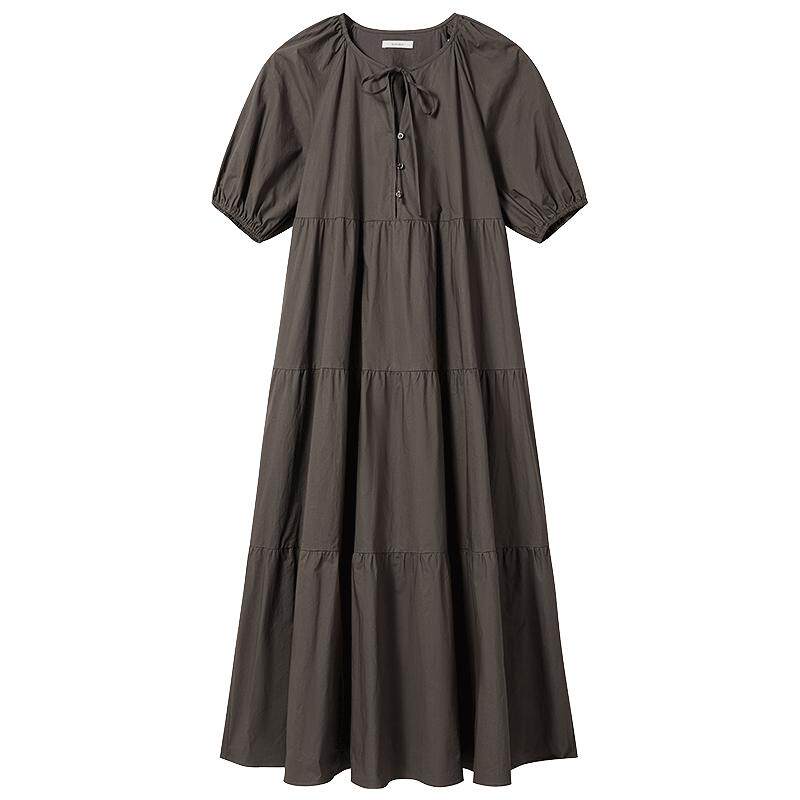 OCHIRLY欧时力  100%长绒棉府绸A字连衣裙裙子长裙宽松